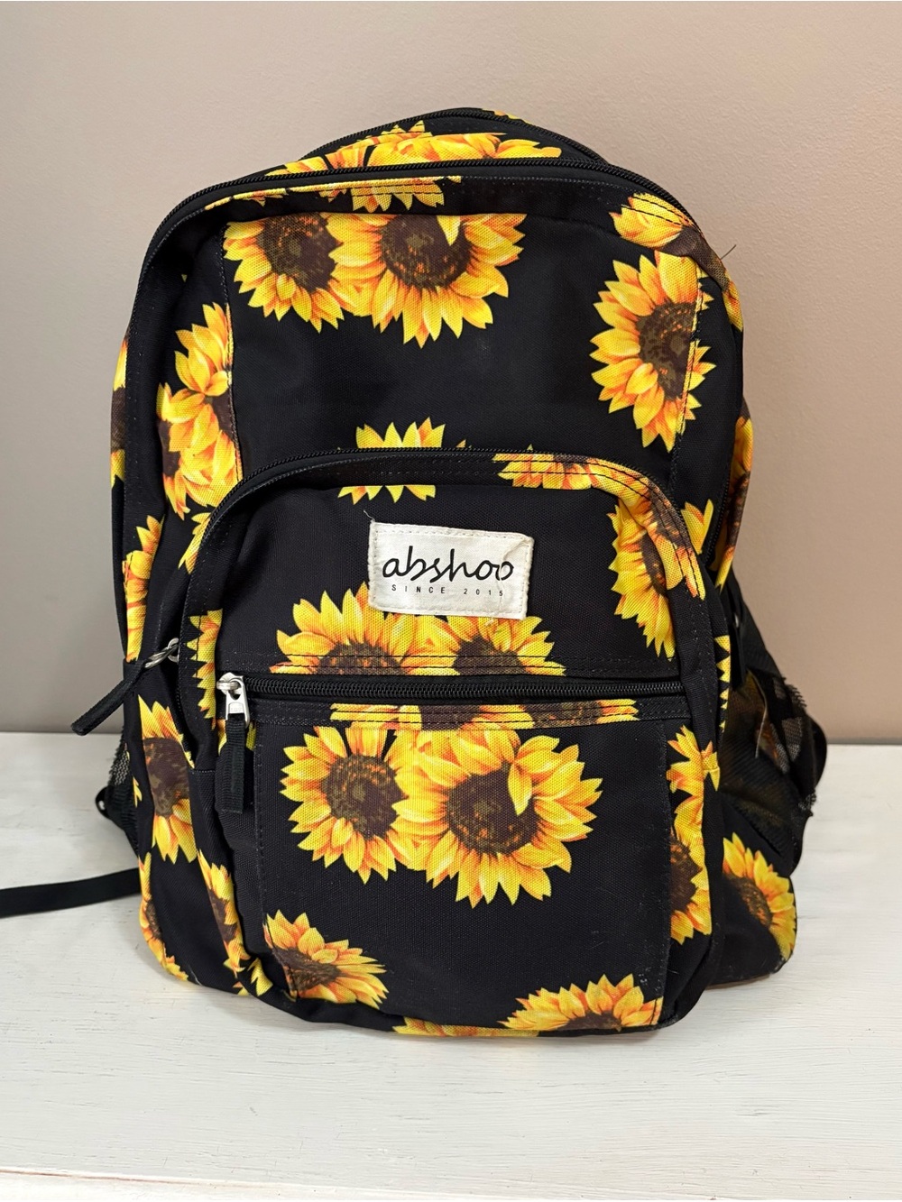 Abshoo Black Kids Backpack with Sunflower Print